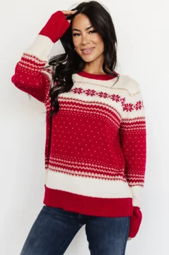 Sale Baltic Born Griffin Knit Sweater | Red Multi