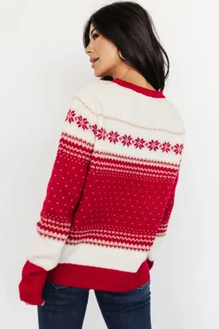 Sale Baltic Born Griffin Knit Sweater | Red Multi