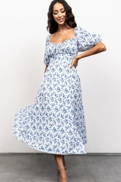 Discount Baltic Born Gwen Smocked Midi Dress | Blue Floral