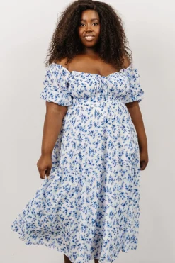 Discount Baltic Born Gwen Smocked Midi Dress | Blue Floral