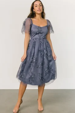 Clearance Baltic Born Gwyneth Tulle Midi Dress | Slate Blue Multi