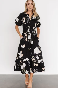 Hot Baltic Born Hacienda Tiered Midi Dress | Black Multi