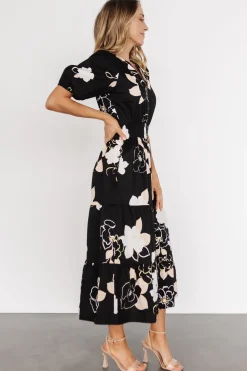 Hot Baltic Born Hacienda Tiered Midi Dress | Black Multi