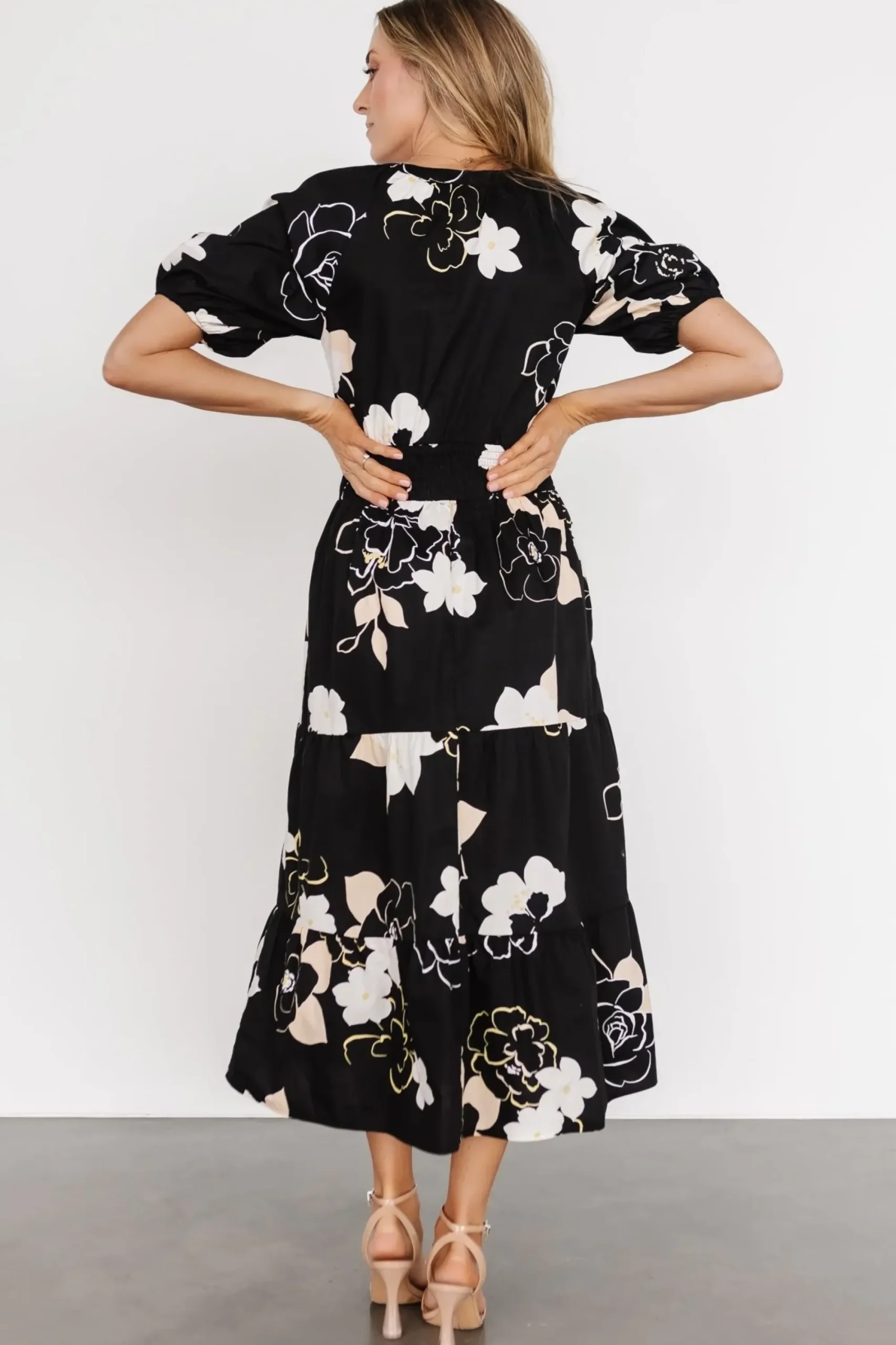 Hot Baltic Born Hacienda Tiered Midi Dress | Black Multi