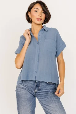 Online Baltic Born Hammond Short Sleeve Top | Slate Blue