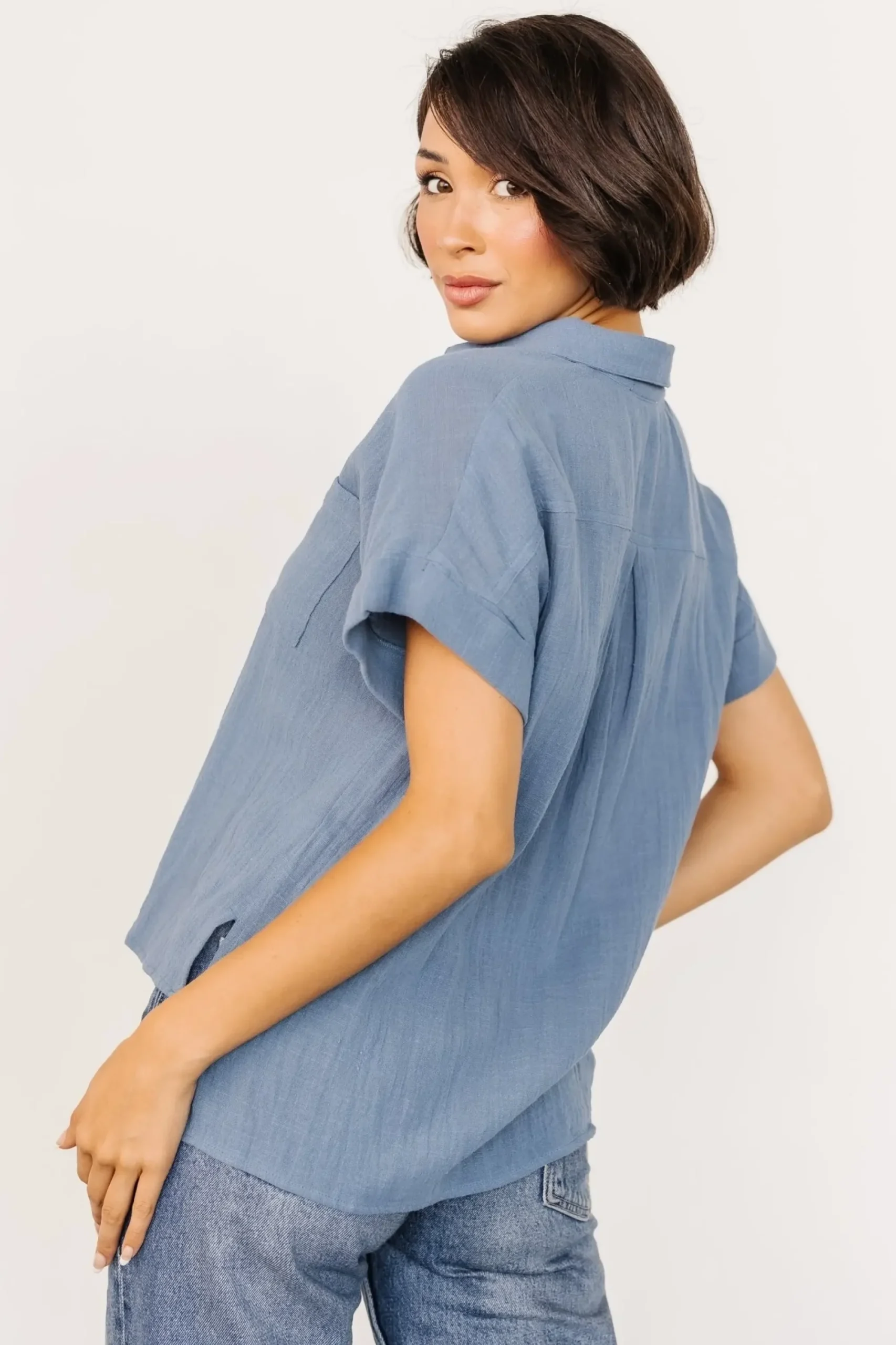 Online Baltic Born Hammond Short Sleeve Top | Slate Blue