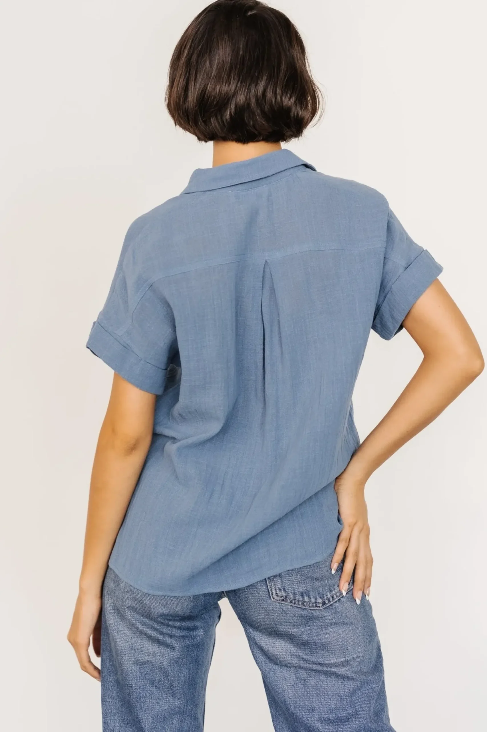 Online Baltic Born Hammond Short Sleeve Top | Slate Blue