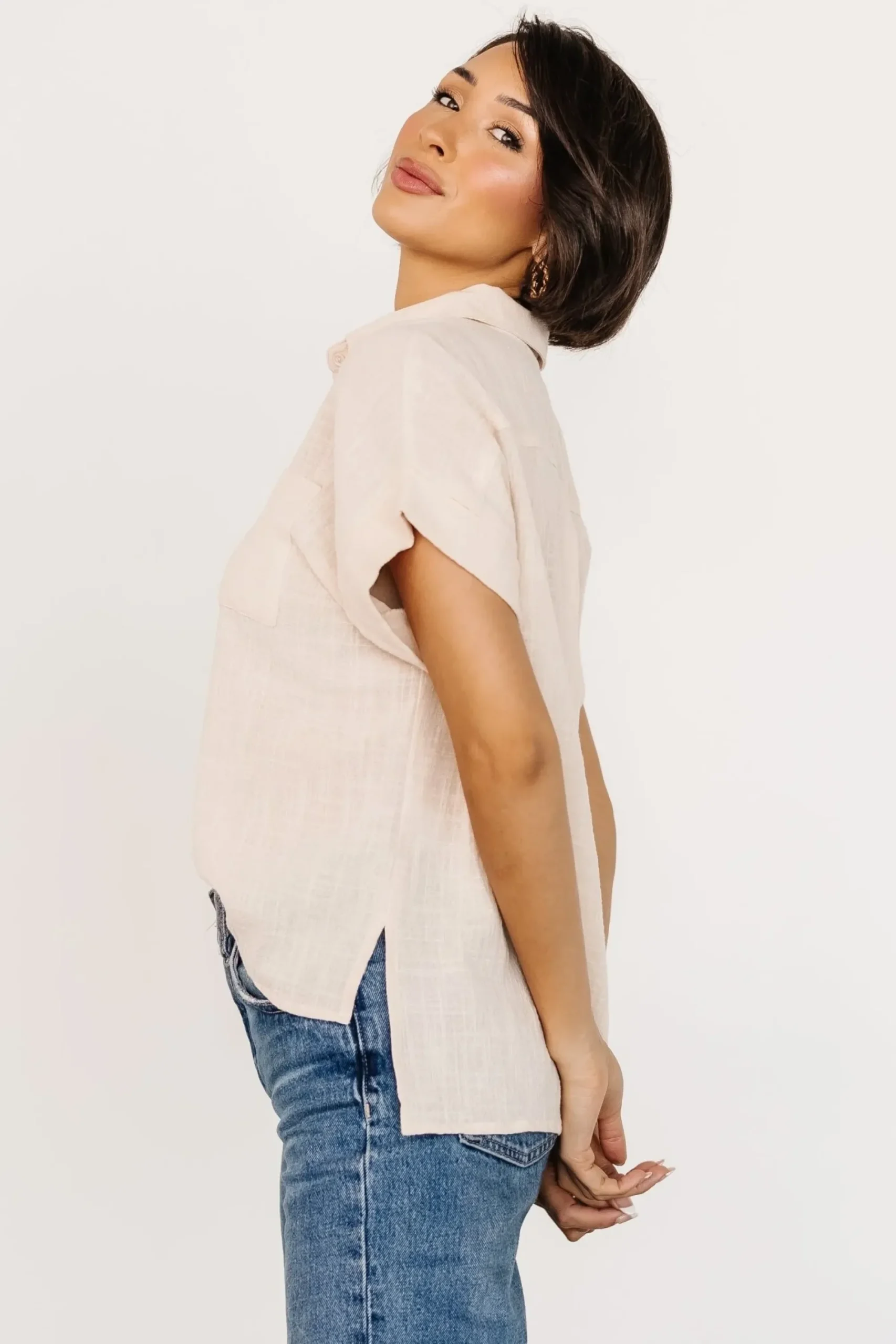 Discount Baltic Born Hammond Short Sleeve Top | Natural