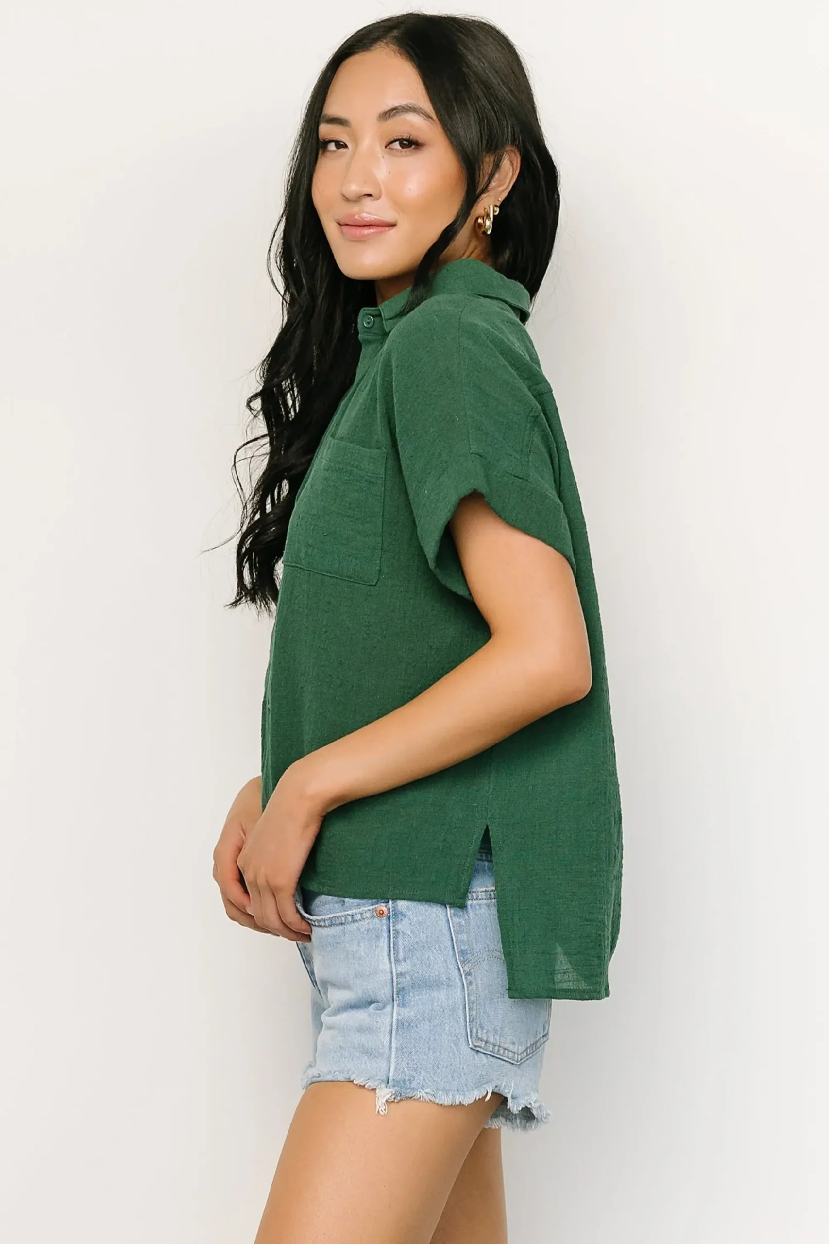 Hot Baltic Born Hammond Short Sleeve Top | Dark Green