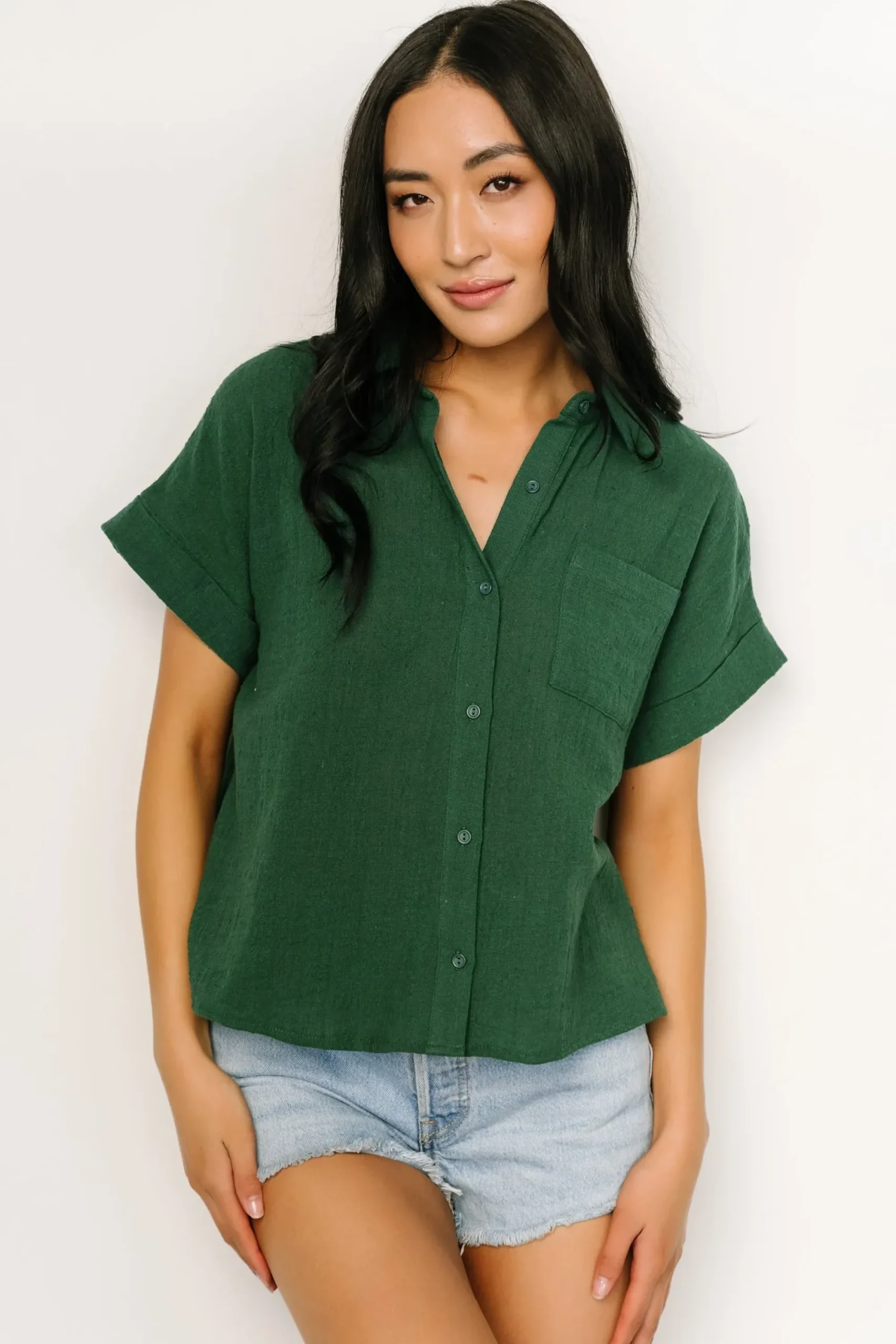 Hot Baltic Born Hammond Short Sleeve Top | Dark Green