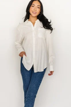 Clearance Baltic Born Harlan Linen Button Down Top | Off White