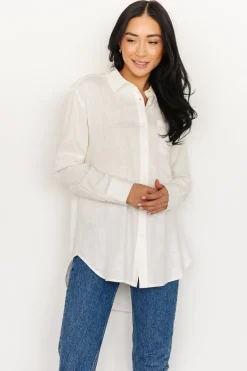 Clearance Baltic Born Harlan Linen Button Down Top | Off White