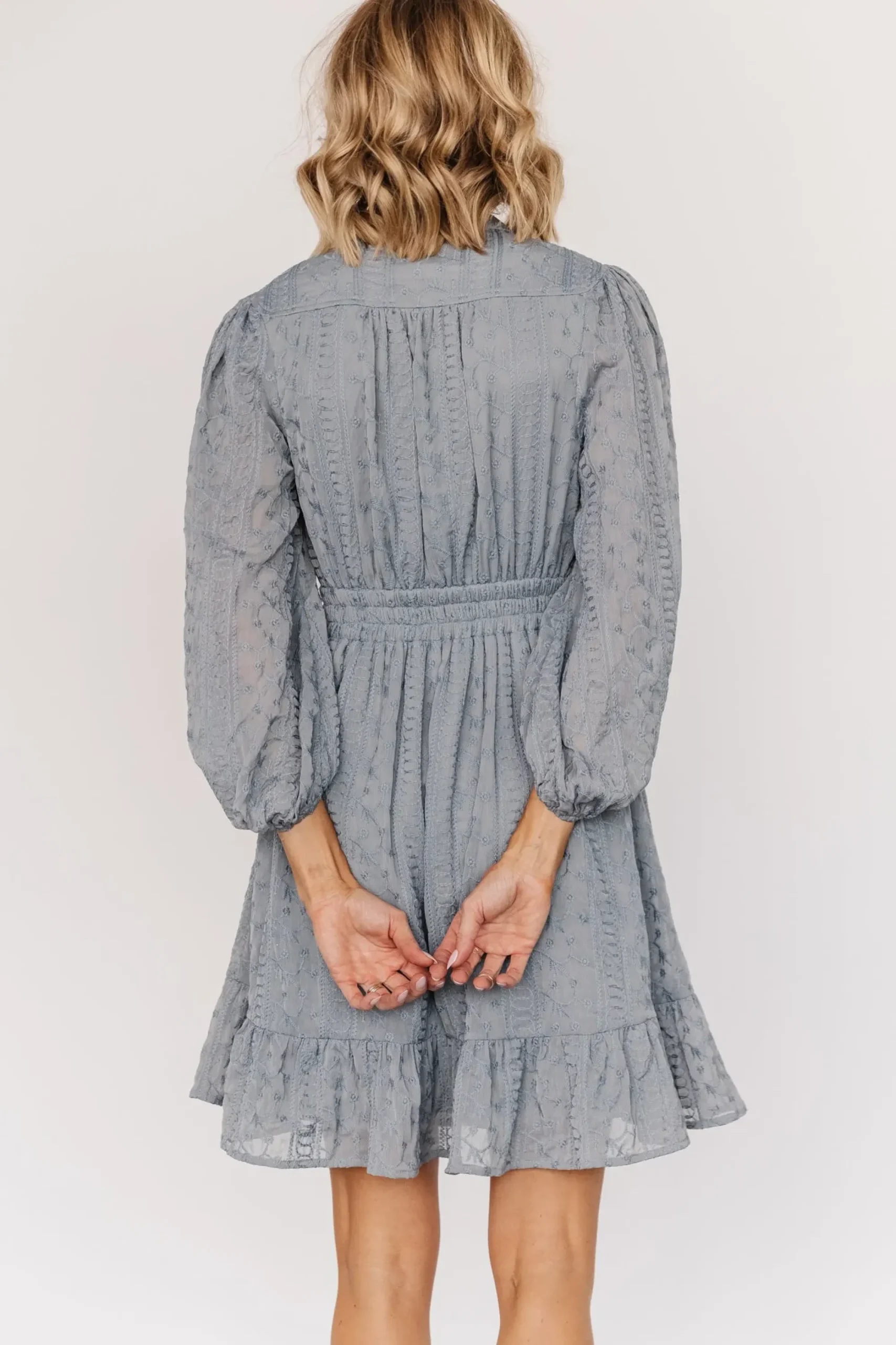 Outlet Baltic Born Harmony Embossed Dress | Dusty Blue