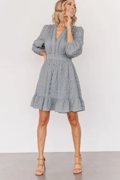 Outlet Baltic Born Harmony Embossed Dress | Dusty Blue