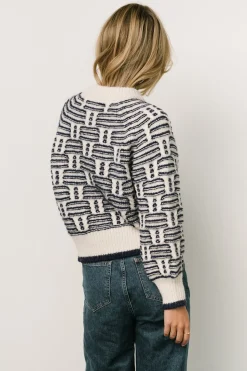 New Baltic Born Hawthorne Knit Sweater | Navy + Ivory