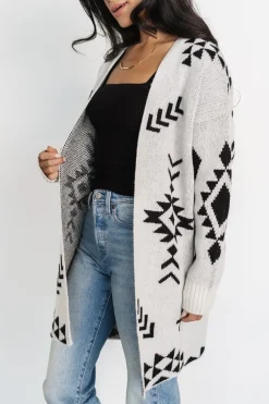 Outlet Baltic Born Hays Oversized Cardigan | Ivory + Black