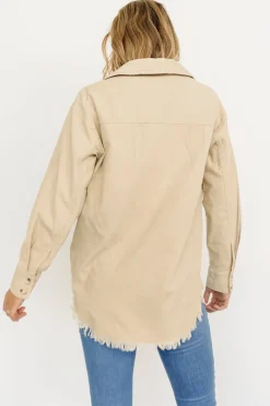 New Baltic Born Hector Half Zip Corduroy Top | Natural