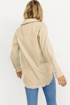 New Baltic Born Hector Half Zip Corduroy Top | Natural