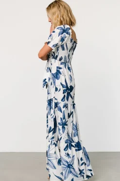 Outlet Baltic Born Hilaria Maxi Dress | White + Blue