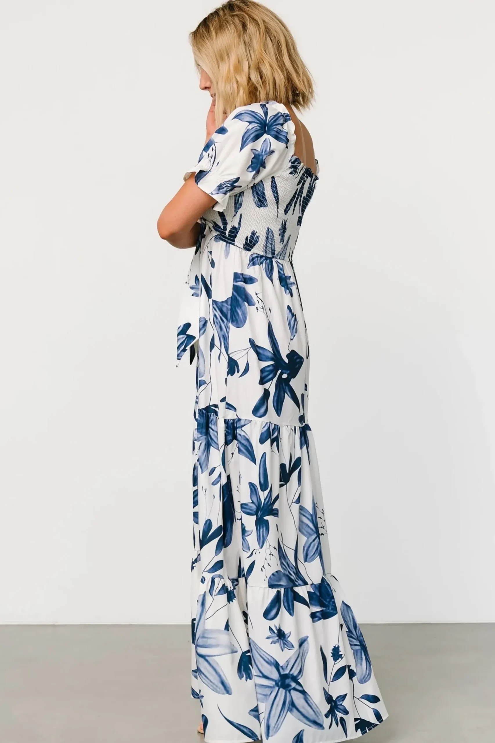 Outlet Baltic Born Hilaria Maxi Dress | White + Blue