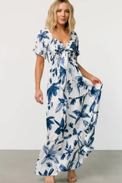 Outlet Baltic Born Hilaria Maxi Dress | White + Blue