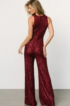 Sale Baltic Born Hillary Sequin Jumpsuit | Wine