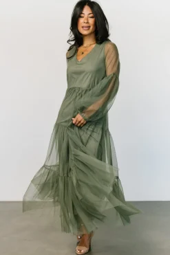 Best Baltic Born Hoffman Tulle Maxi Dress | Olive