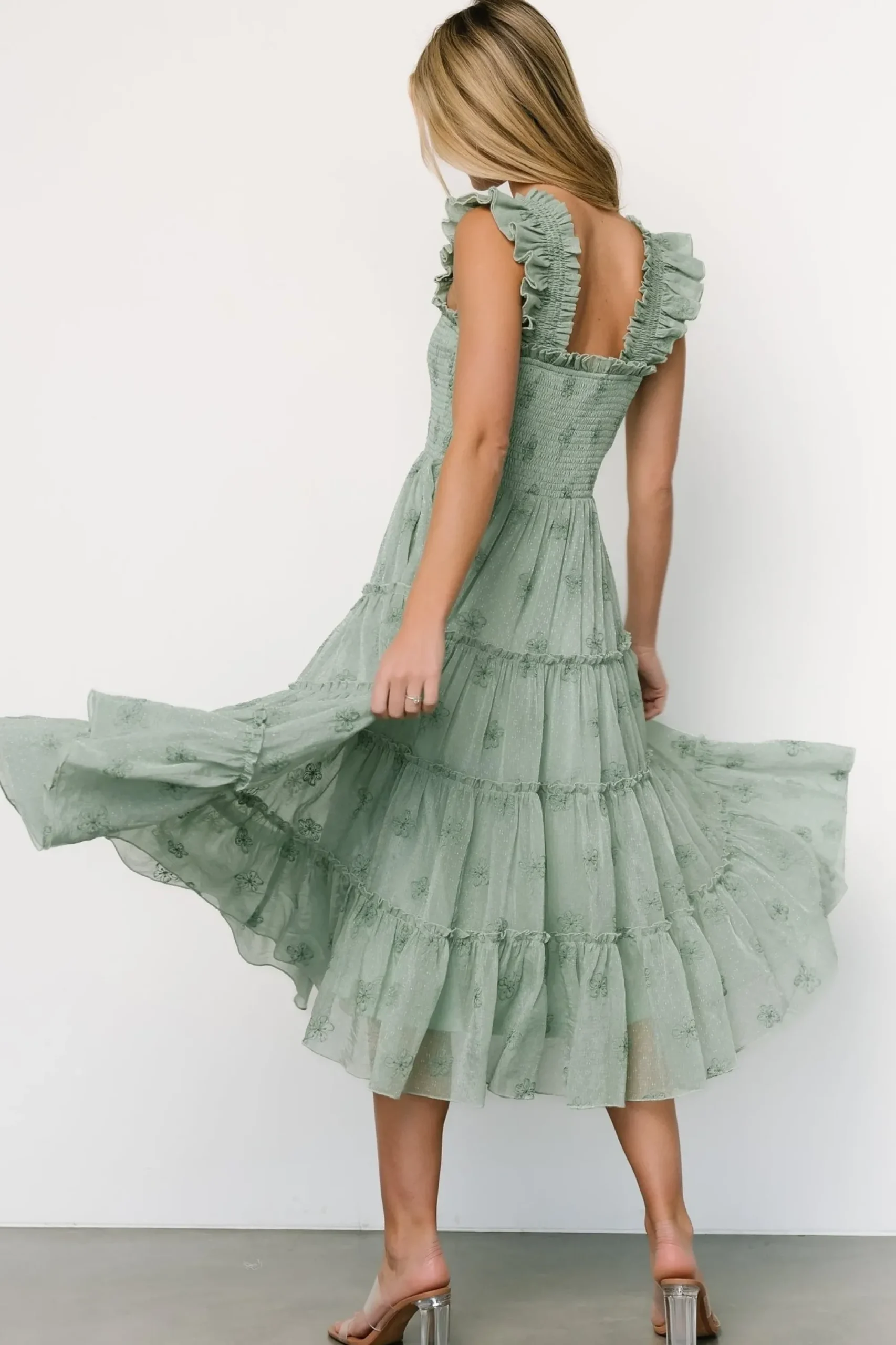 Best Baltic Born Holland Embroidered Dress | Light Sage