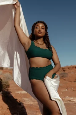 Clearance Baltic Born Honolulu High Waist Bikini Bottom | Green