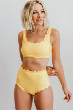 Clearance Baltic Born Honolulu Scalloped Bikini Top | Yellow
