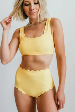 Clearance Baltic Born Honolulu Scalloped Bikini Top | Yellow