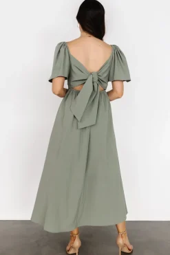 Outlet Baltic Born Indie Back Tie Dress | Dusty Green