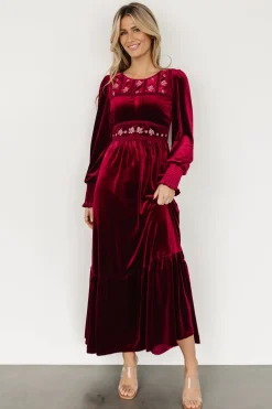 Sale Baltic Born Ingrid Velvet Maxi Dress | Merlot