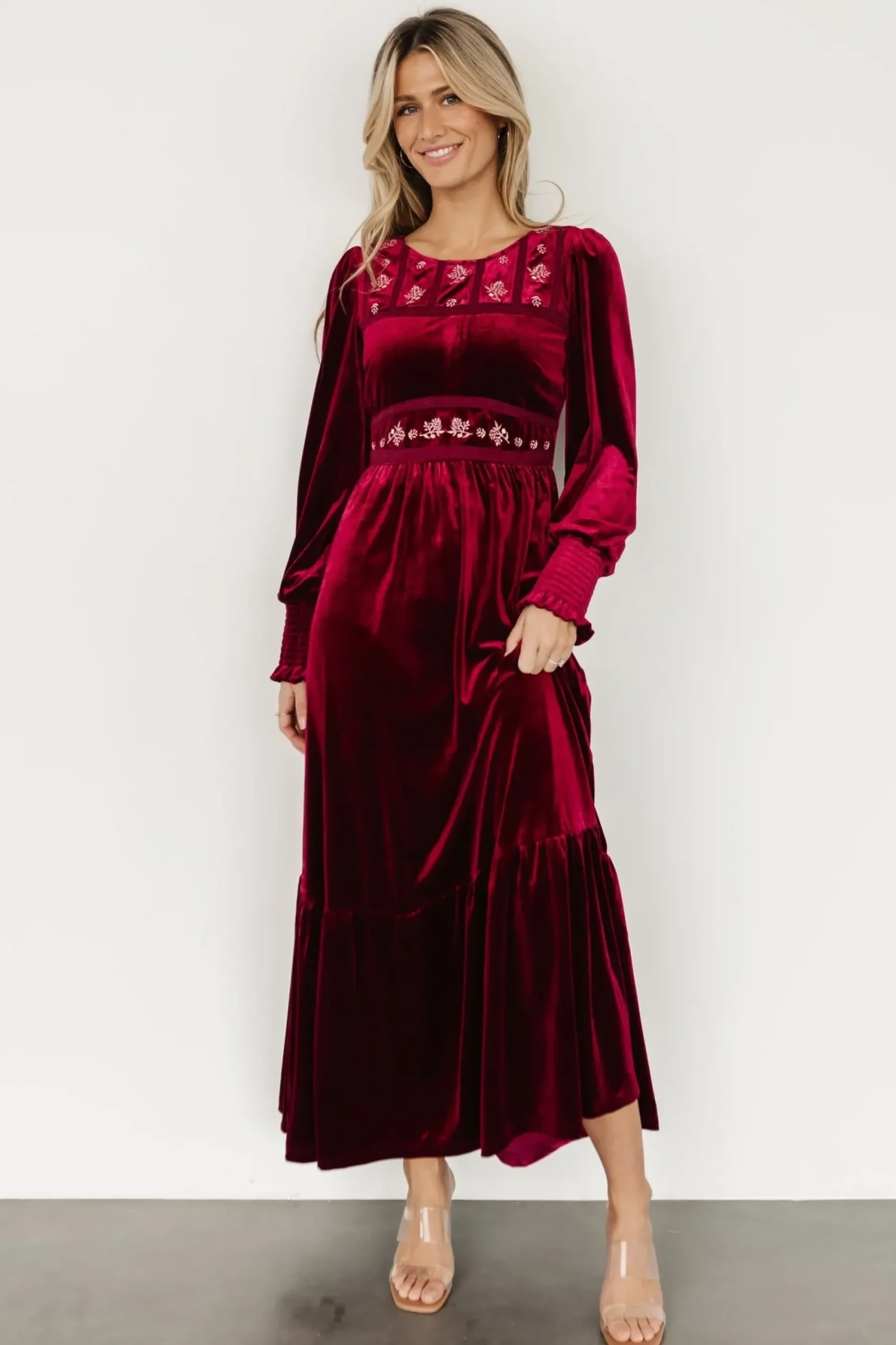 Sale Baltic Born Ingrid Velvet Maxi Dress | Merlot