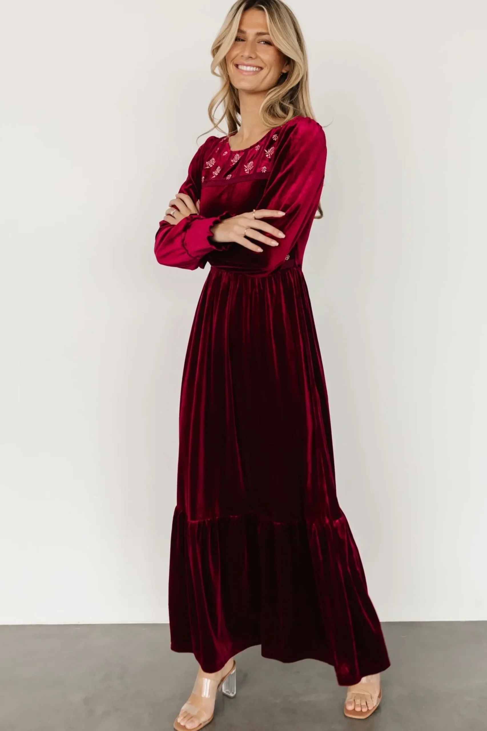 Sale Baltic Born Ingrid Velvet Maxi Dress | Merlot