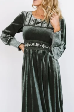 Sale Baltic Born Ingrid Velvet Maxi Dress | Eucalyptus