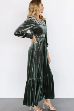 Sale Baltic Born Ingrid Velvet Maxi Dress | Eucalyptus