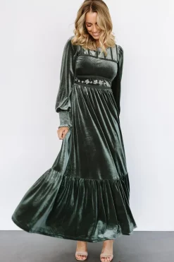 Sale Baltic Born Ingrid Velvet Maxi Dress | Eucalyptus