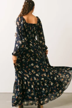 Online Baltic Born Isabela Smocked Maxi Dress | Navy Multi Floral