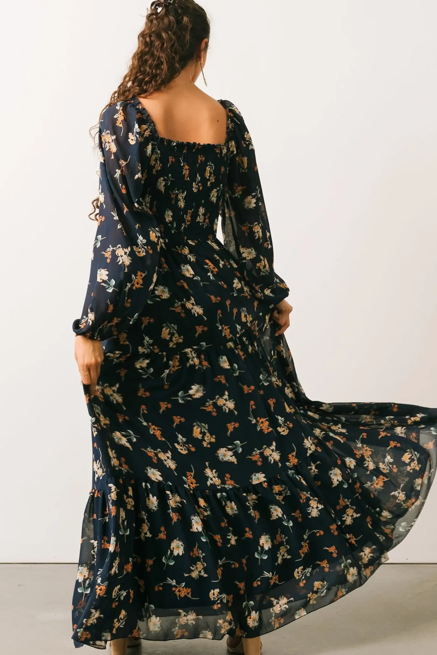 Online Baltic Born Isabela Smocked Maxi Dress | Navy Multi Floral