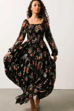 Clearance Baltic Born Isabela Smocked Maxi Dress | Black Multi Floral