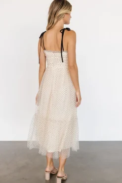 Discount Baltic Born Izzy Tulle Midi Dress | Cream + Black