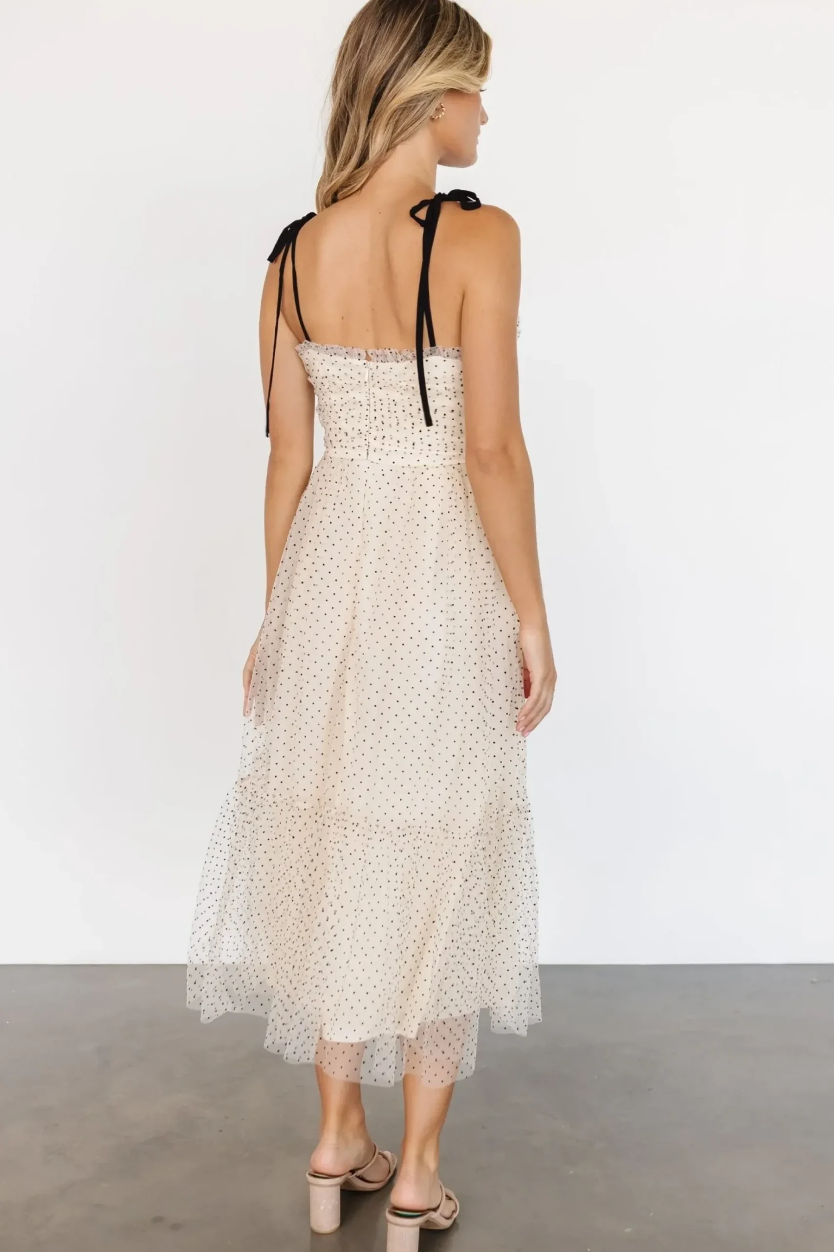 Discount Baltic Born Izzy Tulle Midi Dress | Cream + Black