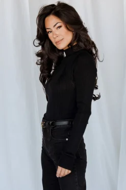 Discount Baltic Born Jamison Ribbed Sweater Top | Black