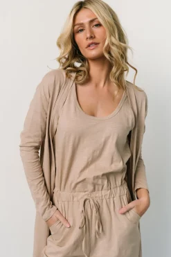 New Baltic Born Janae Jumpsuit + Cardigan Set | Oatmeal
