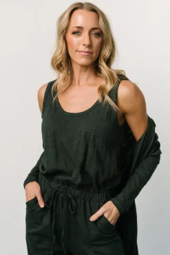 New Baltic Born Janae Jumpsuit + Cardigan Set | Dark Green