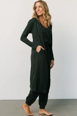 New Baltic Born Janae Jumpsuit + Cardigan Set | Dark Green