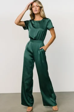Discount Baltic Born Jaxton Satin Jumpsuit | Hunter Green