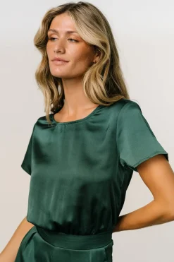 Discount Baltic Born Jaxton Satin Jumpsuit | Hunter Green