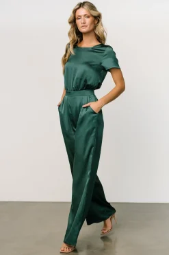 Discount Baltic Born Jaxton Satin Jumpsuit | Hunter Green